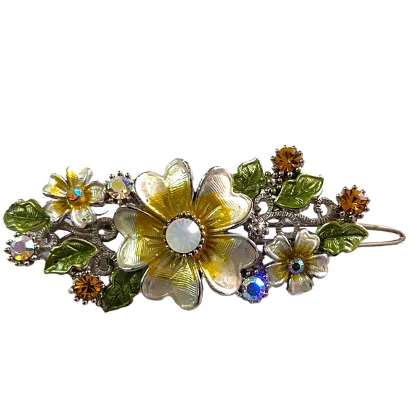 Floral Multicolor Barrette Set - Picture 3 of 6